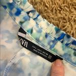 ZARA  Blue Patterned Button-Up Dress in Large Photo 5