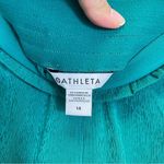 Athleta NWT  Teal Echo Wide Leg Crinkle Cropped Pull On Pants Size 14‎ Photo 3