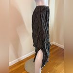 Adri New York Lillie Rubin Asymmetrical Crinkle Skirt Shiny Black Small Vtg 80’s Photo 3