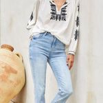 Karen Kane Blouse Size Medium Black White Embroidered Peasant NWT In Full Bloom Photo 1