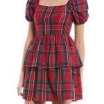 Copper Key Plaid SHORT SLEEVE BABYDOLL Tiered Dress size XS New Photo 0