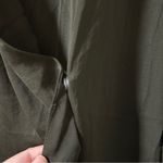 Boohoo NWT Olive Green  Silky Wrap Midi Shirt Dress Photo 3