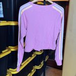 Wildfox NWT  Homestead Stripes Sweatshirt Orchid Smoke Size Small Oversized Photo 11