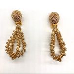 Oscar de la Renta  Gold Dangle Clip-on Earrings Photo 0