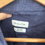 Massimo Dutti  100% Linen Blue Button Up Shirt Size XXL Photo 2