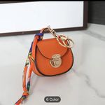 Elegant Mini Saddle Bag
Keychain with Premium Silk
Scarf Beige Grey Gray Photo 3