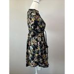Wilfred Aritzia  Floral Pleated Belted Black Floral Mini Dress Size XXS Photo 1