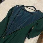 Trina Turk  Holiday Long Sleeve Sheath Christmas Dress in Forest Green Size 8 Photo 6