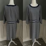 Draper James  striped persley ponte dress navy/white 1X Photo 2