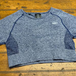 MP Women Sport Crop Top Seamless Ribbed Heathered Blue Size L Gym Workout Size L Photo 0