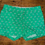 J.Crew green floral flat front preppy chino size 2 shorts Photo 0
