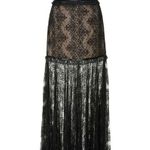 Alexis Kieran Lace Maxi Dress Black Sleeveless Sheer Bustier Gown Size Large EUC Photo 1