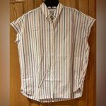 Madewell  Slightly Oversized Cotton Central Shirt in Sadie‎ Stripe Multistripe XS Photo 4
