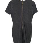 Kensie Black White Mini Check Print Zipper Detail Short Sleeve Dress size Small Photo 5