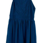 Francesca's size medium blue sleeveless dress rear zip crochet‎ lace bodice Photo 0
