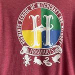 Harry Potter  Women Top M Red Hogwarts School Graphic Design Casual White Accents Photo 5