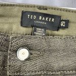 Ted Baker Green Crocodile Effect Skinny Pant Modern Edgy Reptile Glam Size 29 Photo 4