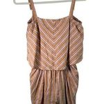 Toad & Co Taj Hemp Romper Brown Striped Summer Vacation Casual Travel Womens XS Photo 0