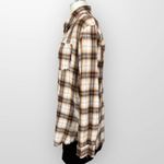 POL  Frayed Hem Oversized Plaid Flannel Button Down Top western/rodeo L Photo 7