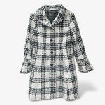 Centigrade Houndstooth Wool Blend Peacoat Black White Women’s L Size L Photo 3