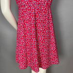 My Michelle  Sundress‎ Red Floral Ditsy Print Dress Medium Flutter Sleeves V-Neck Photo 7