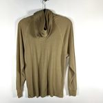 Aritzia  Tna Long Sleeve Waffle Knit Thermal‎ Tan Hooded Shirt Women's Small Photo 6