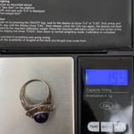 Sterling Silver STG SIL Signed Antique Finished Amethyst Ring Size 9 Photo 12