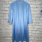 Vanity Fair Vintage  3 Piece Nylon Pajama Set Pants Shirt Robe Size S Blue Floral Photo 3