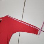 Anthropologie Waffle Top Coral Watermelon V-Neck Dolman Sleeve Shirt Blouse Sz S Photo 7