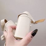 Sézane Sezane High Arielle Sandals Ecru Ivory Leather Brass Buckle Heels Photo 2