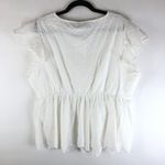 Bloomchic Solid Ruffles Scalloped Trim Laser Cut Blouse White 18-20 Photo 8