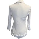 James Perse  Cotton Slub Cotton Panel White Button Down Blouse in Size 3 Photo 1