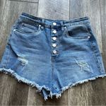 BLANK NYC The Barrow Vintage High Rise Short Button Fly Distressed Denim Size 28 Photo 2