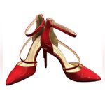 Jessica Simpson  sexy bold glamorous red patent leather pointy toe heels NWOT 10 Photo 2