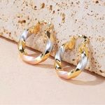 Chunky Twisted Hoop Earrings NWT Gold Photo 2