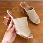Frye • Blake Sedona Mules sandal block heel taupe suede leather southwest boho Photo 4