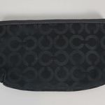Coach  Wristlet Bag 8" Black Madison Signature Monogram Op Art  Make up Bag Photo 1