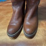 Frye Vintage Leather Tall Brown Heeled Boots Made in USA Size 8 pull on 70s boho Photo 6