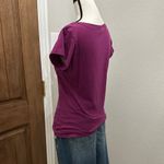 Tops Deep Purple Crew Neck Cap Sleeve T Photo 3