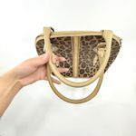 Genuine Stingray Exotic‎ Leather Leopard Print Satchel Handbag Purse, Gold Trim Brown Photo 10