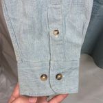 Vintage ACME light wash blue denim embroidered looney tunes button cotton shirt Size XL Photo 4