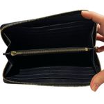 Coach Navy Blue Pebble Leather Phone Zip Around Accordion Wallet with box Photo 3