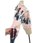 Chaser Linen French Terry Raglan Half Zip Hoodie In Tie Dye Pink Size Large Photo 5