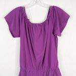 Fabletics  XS Romper Perforated Legs‎ Purple Off Shoulder Short Sleeve 1304 Photo 6