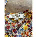 Molly Bracken  Floral Short Sleeve Blouse Sz Medium‎ Polyester Tiered Cottagecore Photo 2