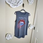 The Rolling Stones NTM:  Red, White & Blue Lips Graphic Gray Muscle Tank Top Sz L Photo 6