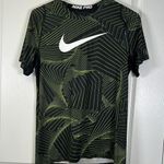 Nike  Pro Black Green S/S Biker Running Shirt Size XL EUC #2674 Photo 0