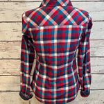 Girl Krazy Plaid Button Down Shirt Teal, Berry, White Checks-Small Photo 2