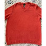 Vintage LL Bean Sweater Womens Large Orange Fisherman Classic Preppy Chunky Photo 3