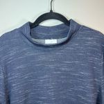 J. Jill Thermal Mock Neck Shirt Blue Cinched Hem Long Sleeves Kangaroo Pocket XL Photo 1